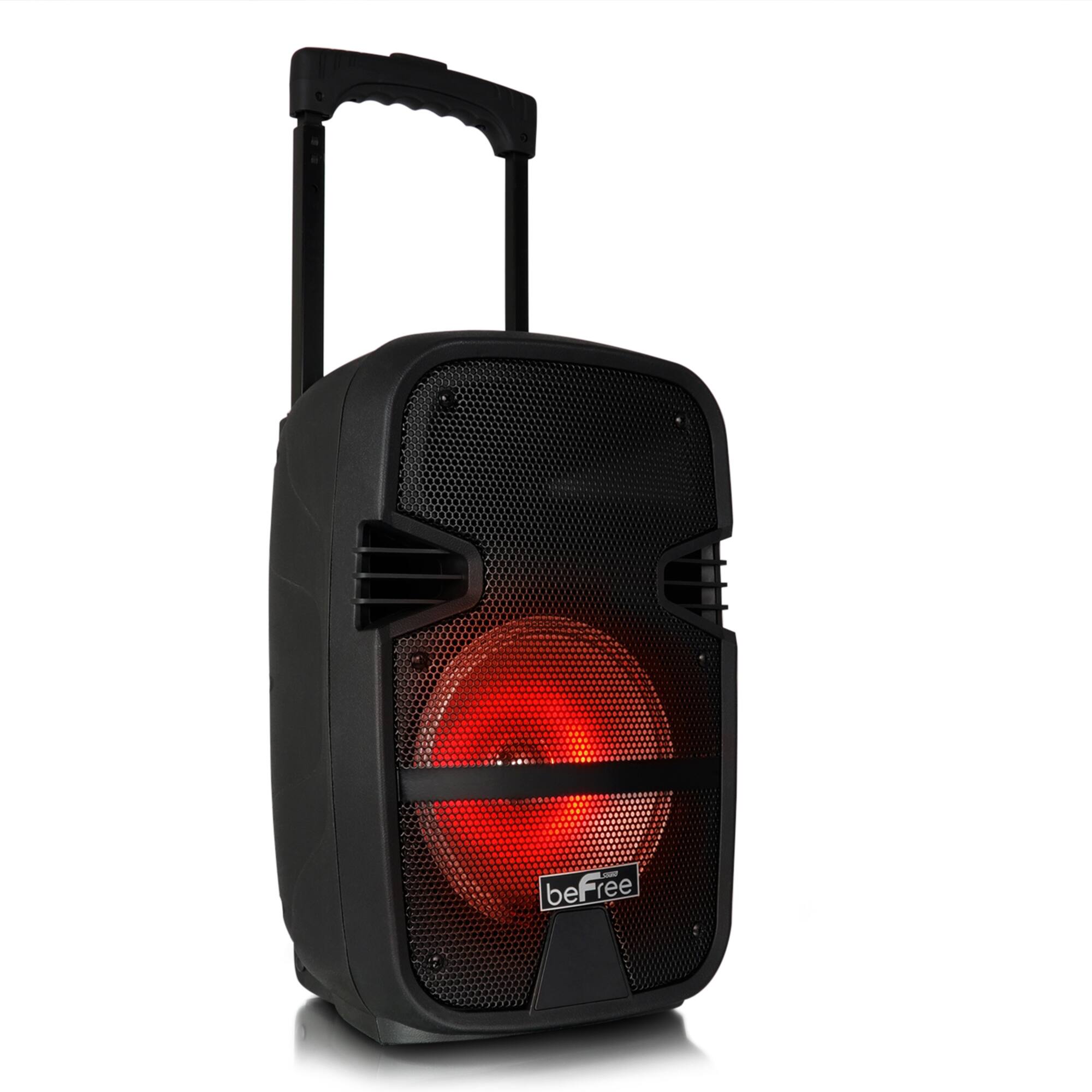 beFree Sound 8" 400 Watt Bluetooth Portable Party PA Speaker System With Illuminating Lights